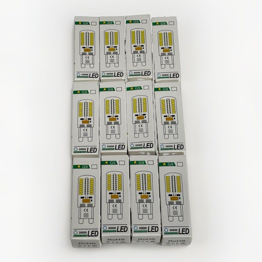 Lot of 12 G9 LED Light Bulbs 3W (25W Equivalent) 300 Lumens Non-Dimmable Bi-Pin
